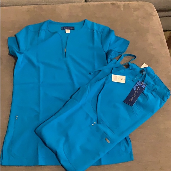 Blue Scrub Top and Pants - Picture 1 of 1